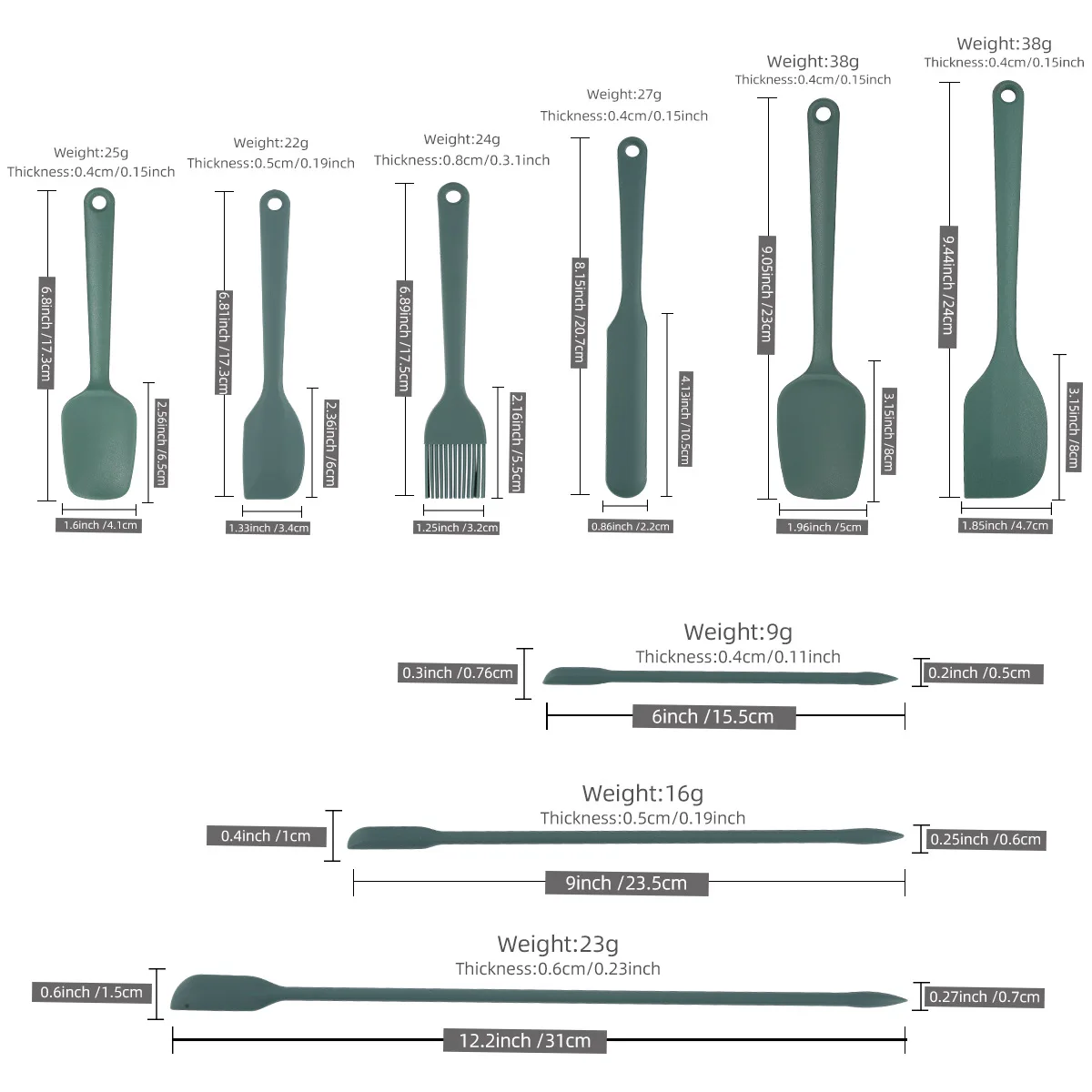 Silicone Baking Tool Set 6-pie - огляд і ціна Okonomiyaki Spatula